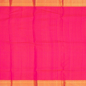 Midnight Blue Handloom Kanchipuram Korvai Silk Saree With Contrast Border-Midnight Blue