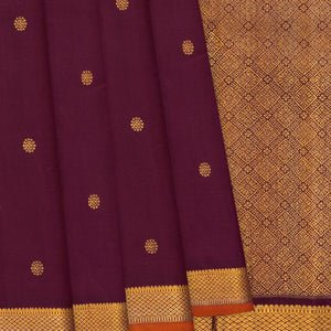 Maroon Handloom Kanchipuram Silk Saree With Kamalam Butta-Maroon