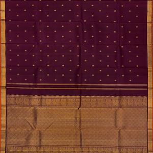 Maroon Handloom Kanchipuram Silk Saree With Kamalam Butta-Maroon