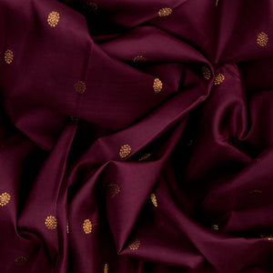 Maroon Handloom Kanchipuram Silk Saree With Kamalam Butta-Maroon