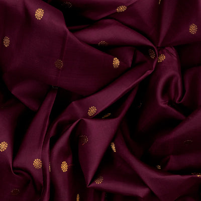 Maroon Handloom Kanchipuram Silk Saree With Kamalam Butta-Maroon