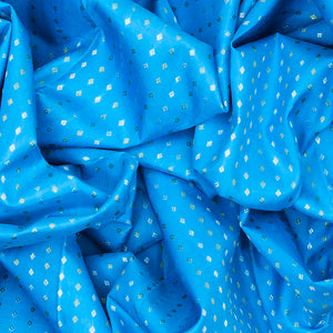 Sky Blue Handloom Kanchipuram Silk Saree With Diamond Motifs-Sky Blue