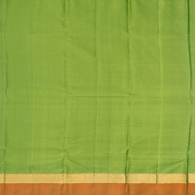 Mint Green Handloom Kanchipuram Silk Saree With Dual Checks-Mint Green