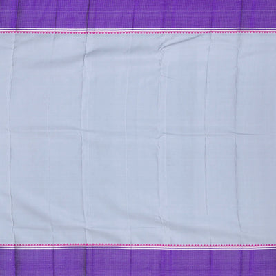 Black Handloom Kanchipuram Korvai Silk Saree With Floral Motifs-Black