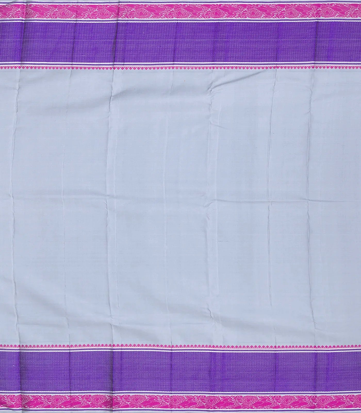 Black Handloom Kanchipuram Korvai Silk Saree With Floral Motifs-Black