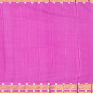 Green Handloom Kanchipuram Silk Saree With Zari Stripes -Green