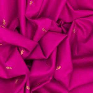 Pink Handloom Kanchipuram Korvai Silk Saree With  Floral Motifs -Pink