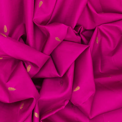 Pink Handloom Kanchipuram Korvai Silk Saree With  Floral Motifs -Pink