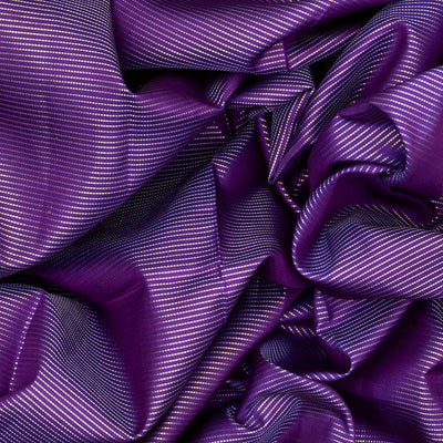 Purple Handloom Kanchipuram Vairaoosi Korvai Silk Saree -Purple