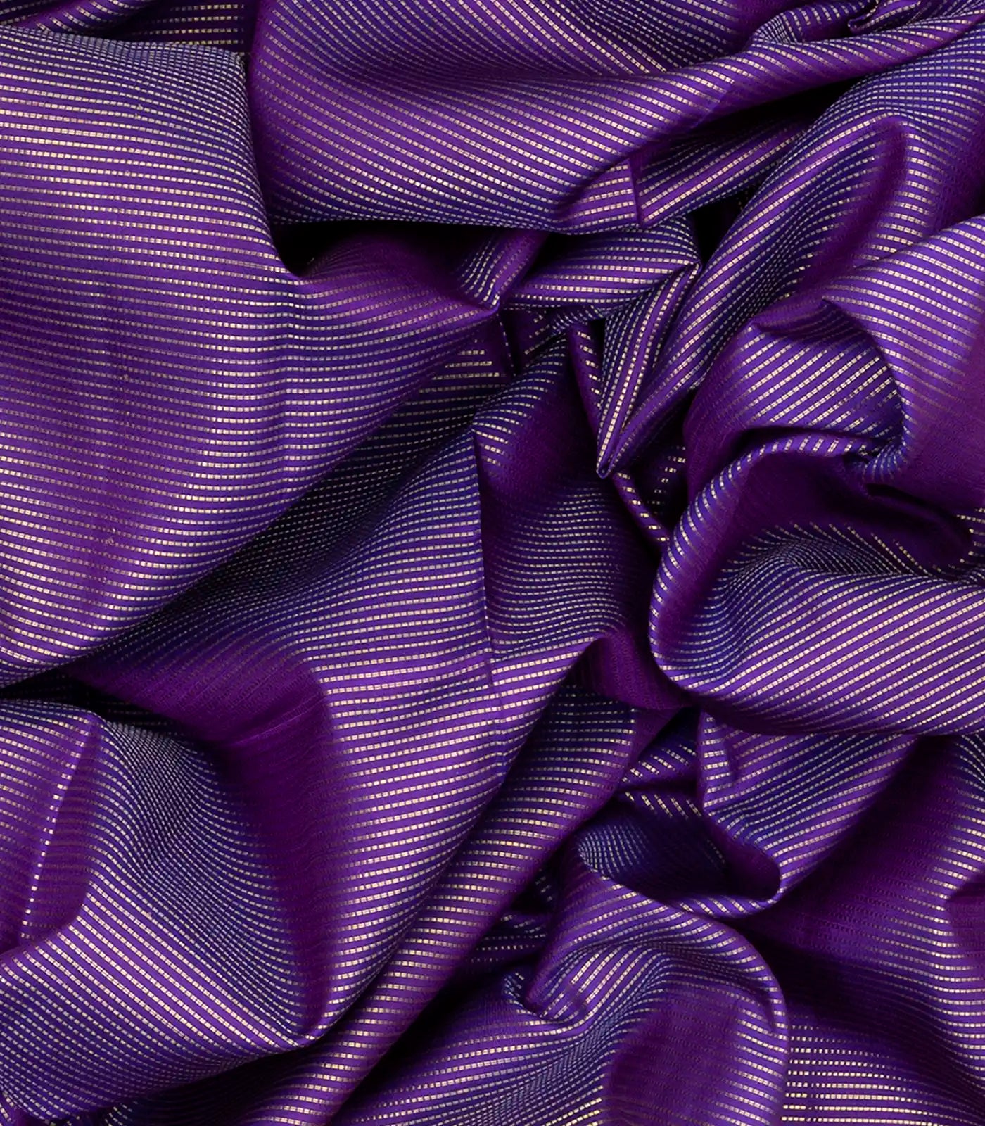 Purple Handloom Kanchipuram Vairaoosi Korvai Silk Saree -Purple