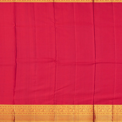 Purple Handloom Kanchipuram Vairaoosi Korvai Silk Saree -Purple