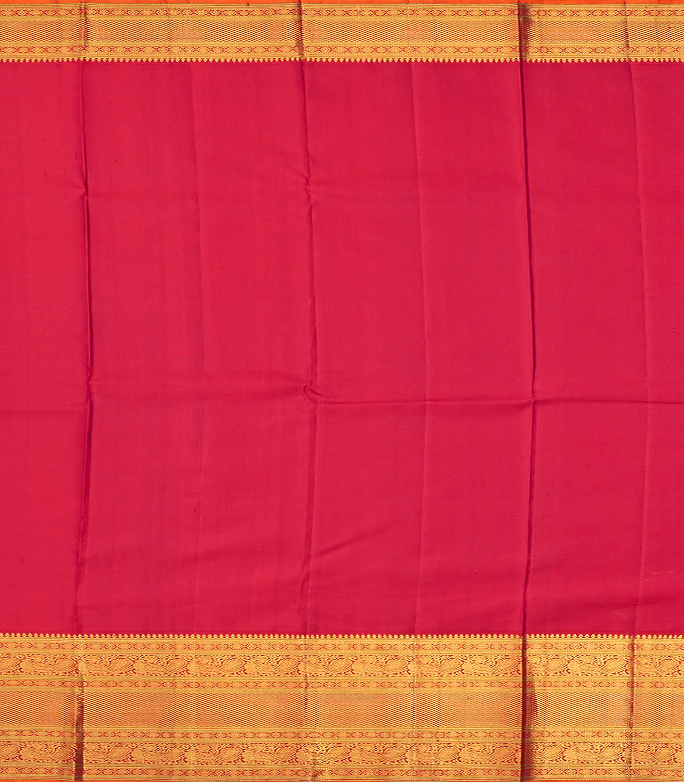 Purple Handloom Kanchipuram Vairaoosi Korvai Silk Saree -Purple