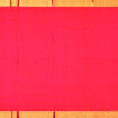 Pink Handloom Kanchipuram Silk Saree With Floral Zari Motifs-Pink