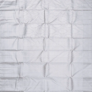 Steel Grey Handloom Kanchipuram Silk Saree With Brocaded Floral Motifs -Grey