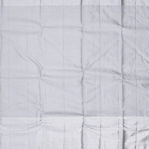 Steel Grey Handloom Kanchipuram Silk Saree With Brocaded Floral Motifs -Grey