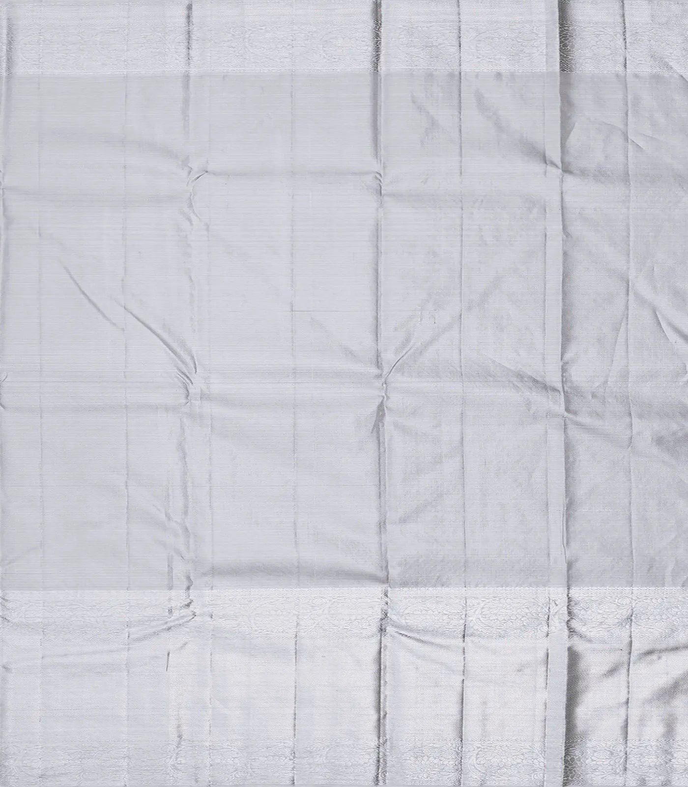 Steel Grey Handloom Kanchipuram Silk Saree With Brocaded Floral Motifs -Grey