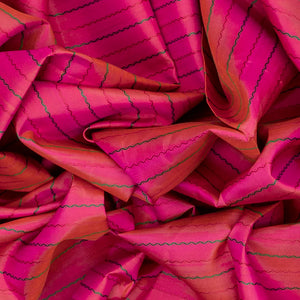 Pink Handloom Kanchipuram Silk Saree With Beldari Stripes-Pink