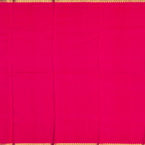 Hot Pink Handloom Kanchipuram Silk Saree With Mango Motif Stripes-Hot Pink