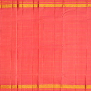 Hot Pink Handloom Kanchipuram Korvai Silk Saree With Checks-Hot Pink