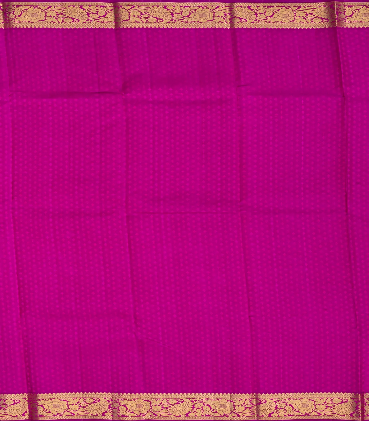 Orange Handloom Kanchipuram Silk Saree With Floral Motifs-Rust