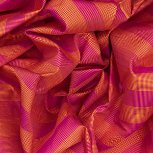 Pink Handloom Kanchipuram Silk Saree With Silk Checks-Pink