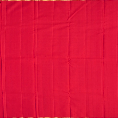Crimson Handloom Kanchipuram Silk Saree With Mango Zari Motifs-Crimson