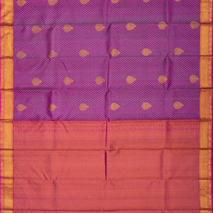 Hot Pink Handloom Kanchipuram Silk Saree With Floral Motifs-Hot Pink