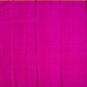 Hot Pink Handloom Kanchipuram Silk Saree With Floral Motifs-Hot Pink