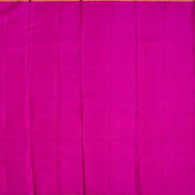 Hot Pink Handloom Kanchipuram Silk Saree With Floral Motifs-Hot Pink