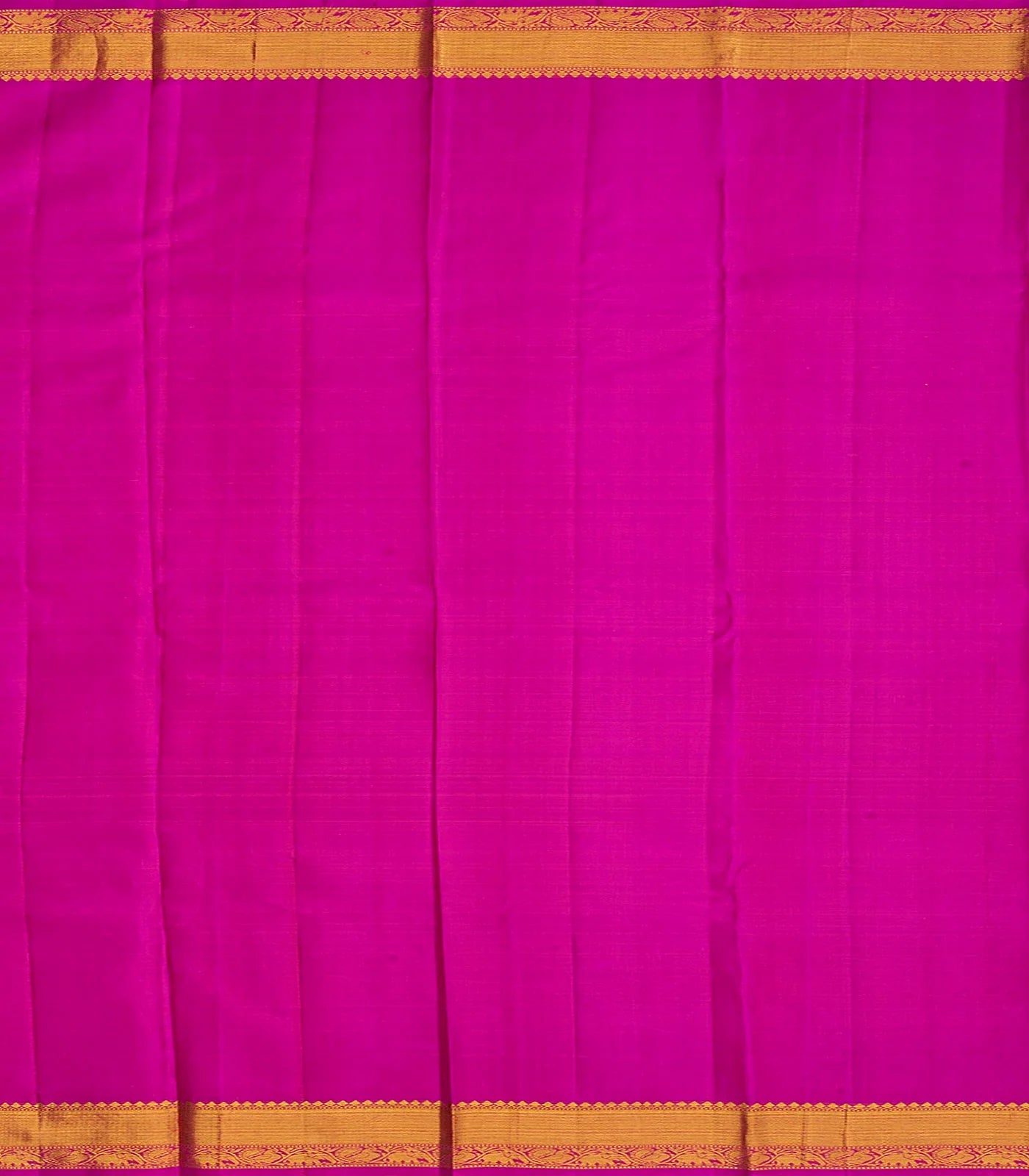 Hot Pink Handloom Kanchipuram Silk Saree With Floral Motifs-Hot Pink