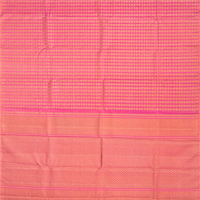 Pink Handloom Kanchipuram Silk Saree With Annam Chakaram Motifs -Pink