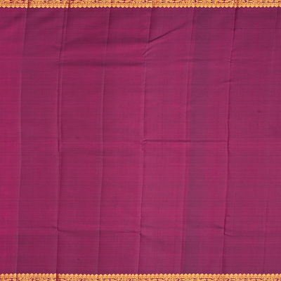 Hot Pink Handloom Kanchipuram Silk Saree With Floral Motifs-Hot Pink