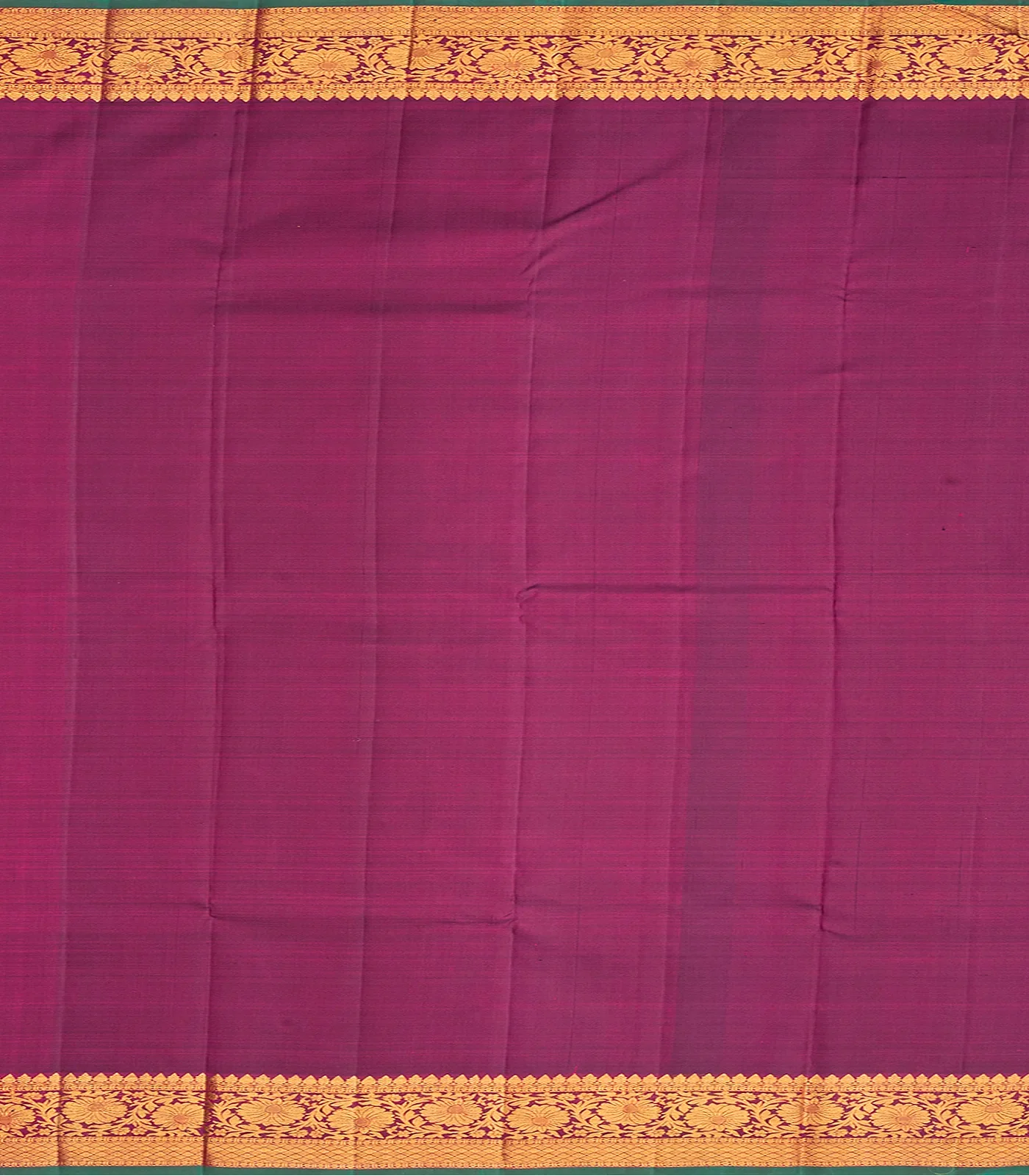 Hot Pink Handloom Kanchipuram Silk Saree With Floral Motifs-Hot Pink
