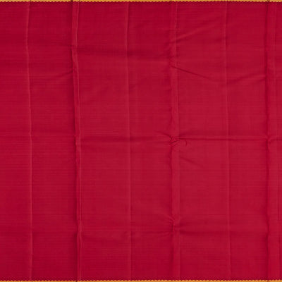 Crimson Handloom Kanchipuram Silk Saree With Stripes-Crimson