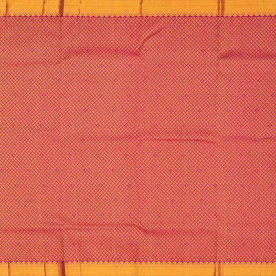 Hot Pink Handloom Kanchipuram Silk Saree With Floral Motifs-Hot Pink