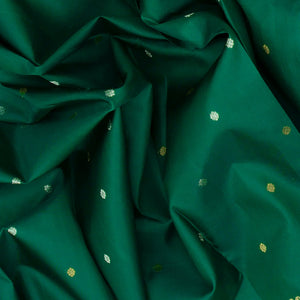 Sea Green Handloom Kanchipuram Silk Saree With Floral Motifs-Sea Green