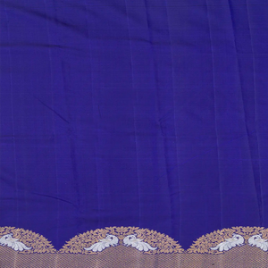Blue Handloom Kanchipuram Silk Saree With Rudraksham Motifs-Blue
