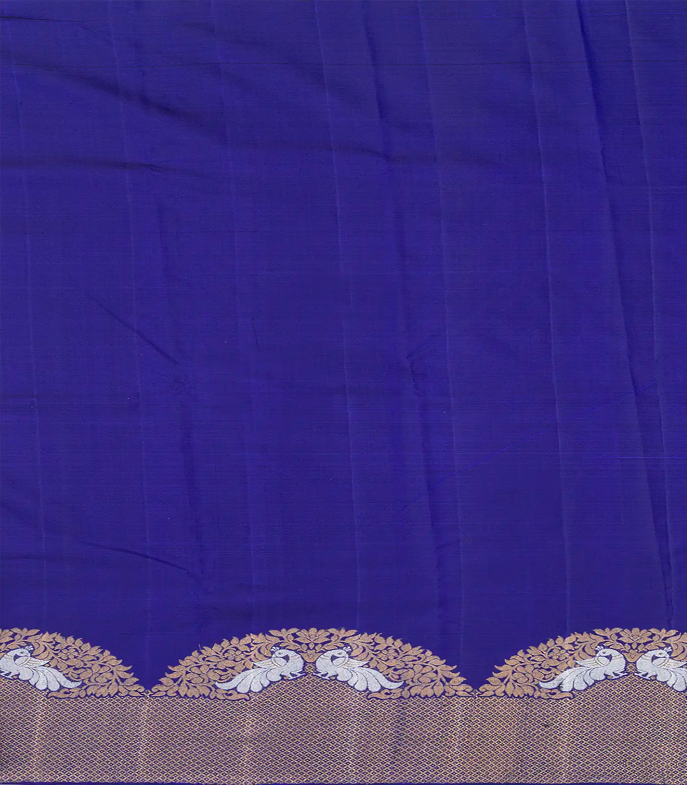 Blue Handloom Kanchipuram Silk Saree With Rudraksham Motifs-Blue