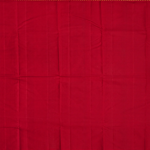 White Handloom Kanchipuram Korvai Silk Saree With Crimson Border-White