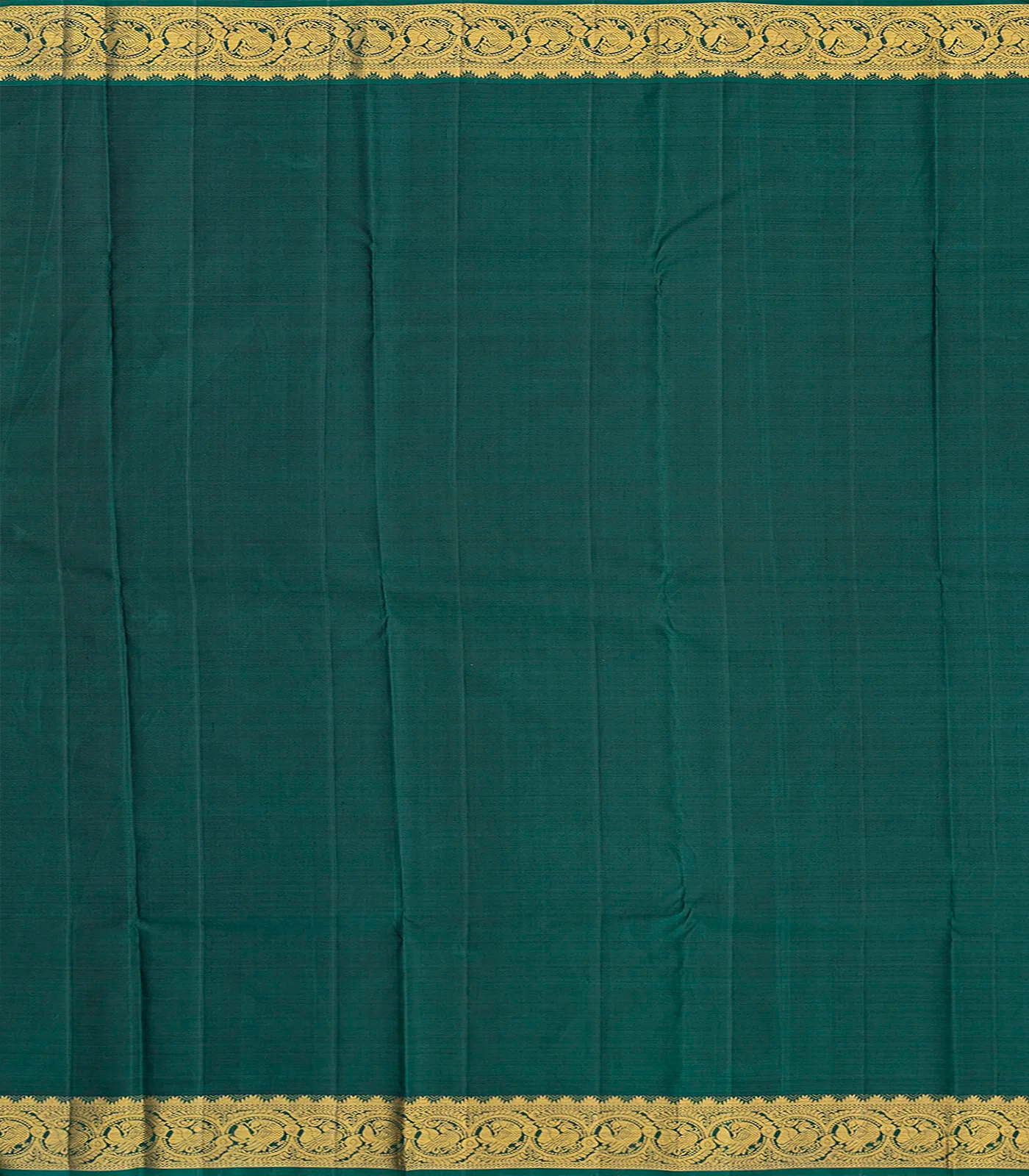 Crimson Handloom Kanchipuram Korvai Silk Saree With Buttas-Crimson