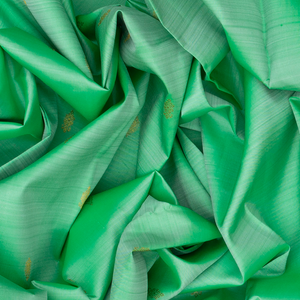 Aquamarine Handloom Kanchipuram Korvai Silk Saree With Floral Buttas-Aquamarine