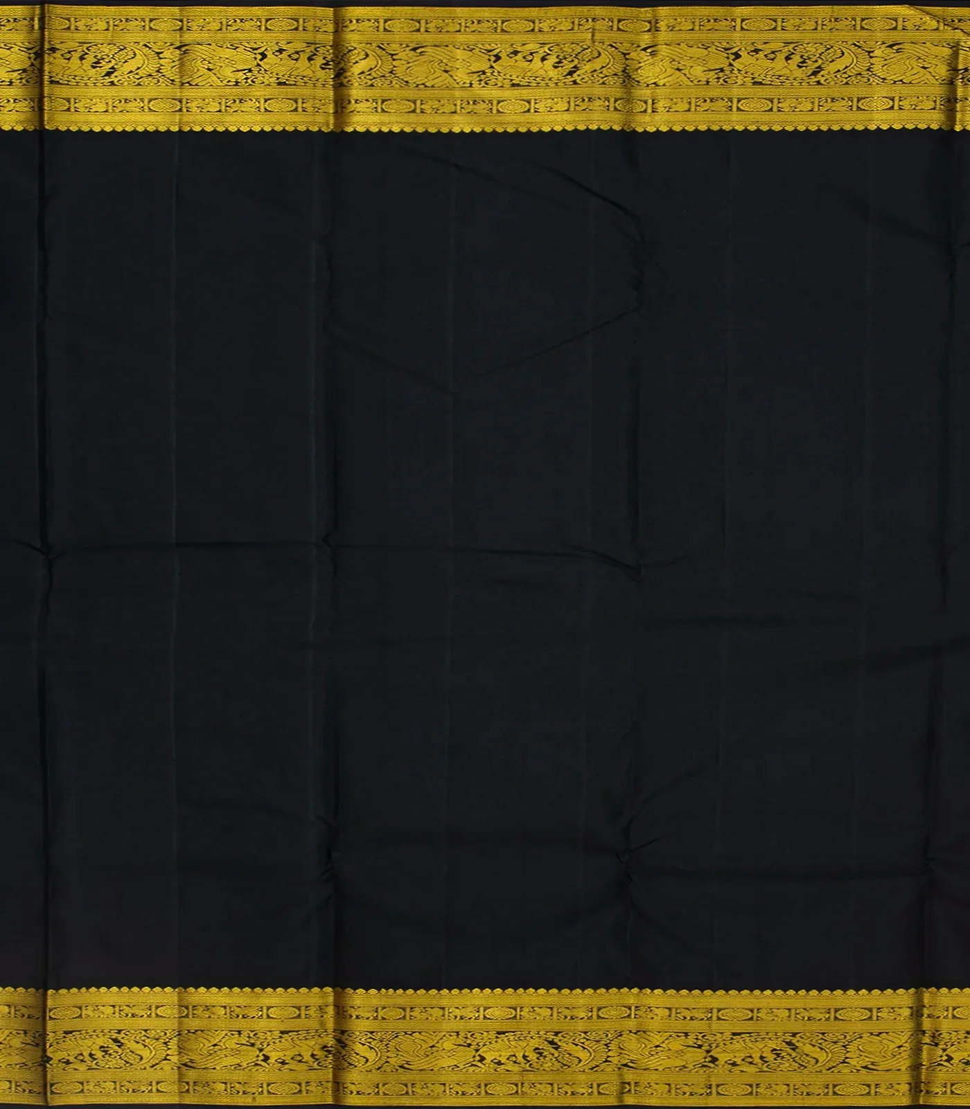 Aquamarine Handloom Kanchipuram Korvai Silk Saree With Floral Buttas-Aquamarine