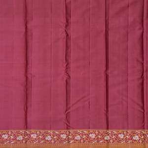 Light Peach Handwoven Kanchipuram Silk Saree With Floral Motifs-Light Peach