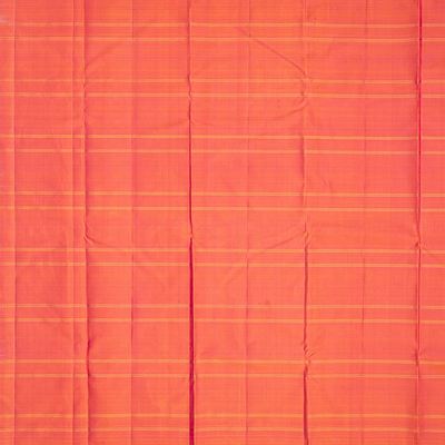 Lavender Handwoven Kanchipuram Silk Saree With Checks-Lavander