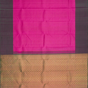 Pink Handloom Kanchipuram Silk Saree With Dotted Checks-Pink