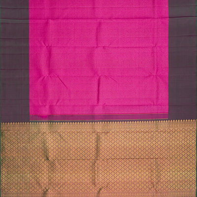 Pink Handloom Kanchipuram Silk Saree With Dotted Checks-Pink