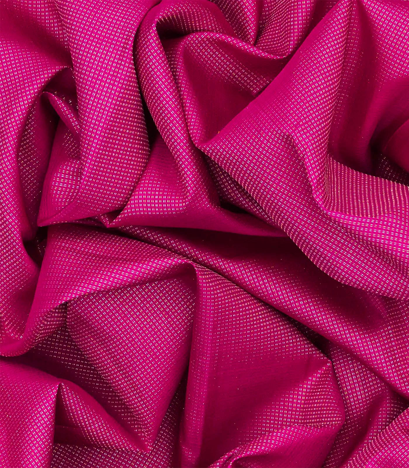 Pink Handloom Kanchipuram Silk Saree With Dotted Checks-Pink