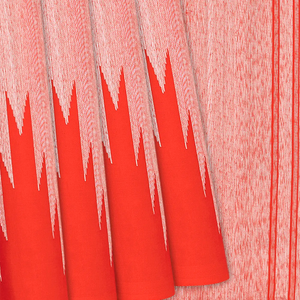 Red Handloom Kanchipuram Korvai Silk Saree With Temple Border-Red