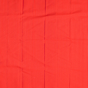 Red Handloom Kanchipuram Korvai Silk Saree With Temple Border-Red