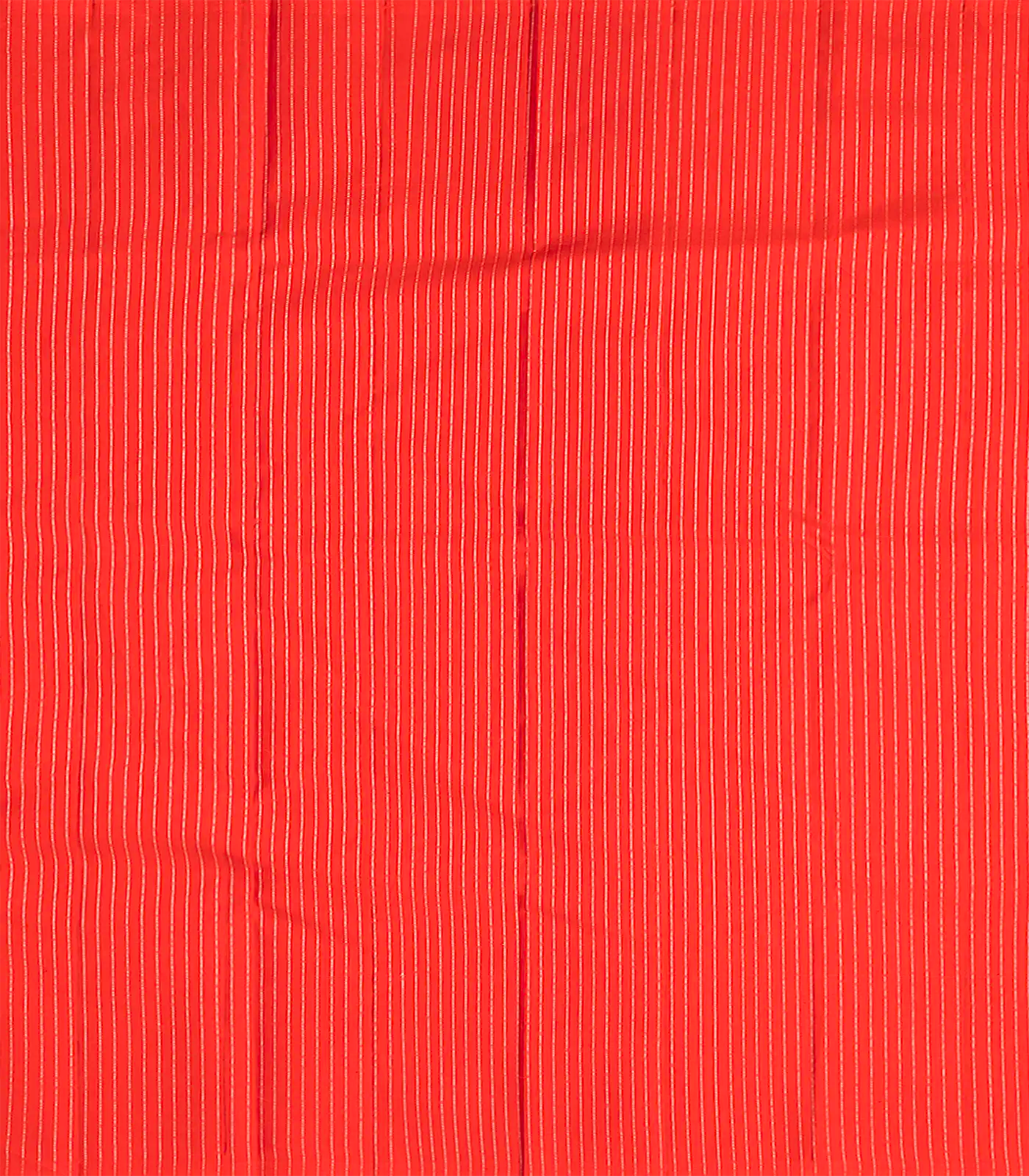 Red Handloom Kanchipuram Korvai Silk Saree With Temple Border-Red